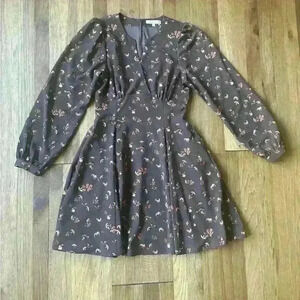 Moussy Fit and Flare‎ Floral Dress Sz S Cottagecore Academia Fall Vintage